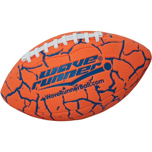 Wave Runner Grip It Waterproof Junior Size Football, 9.25 Size, Durable & Double Laced, Perfect for Beach Accessories, Kids Games, Pool Toys, Outdoor Games, All-Weather Indoor & Outdoor Play