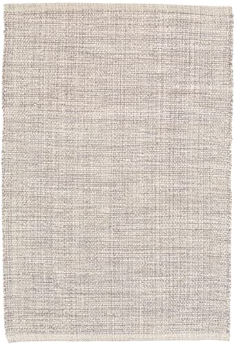 Dash and Albert Marled Grey Handwoven Cotton Rug, 2 X 3 Feet, Grey Geometric Pattern