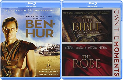 Easter 3-Movie Blu-ray Bundle - Ben Hur (50th Anniversary Edition), The Bible...In the Beginning & The Robe Collection