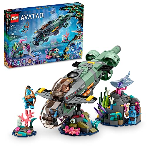 LEGO Avatar: The Way of Water Mako Submarine​ 75577 Buildable Toy Model, Underwater Ocean Set with Alien Fish and Stingray Figures, Movie Gift for Kids and Movie Fans