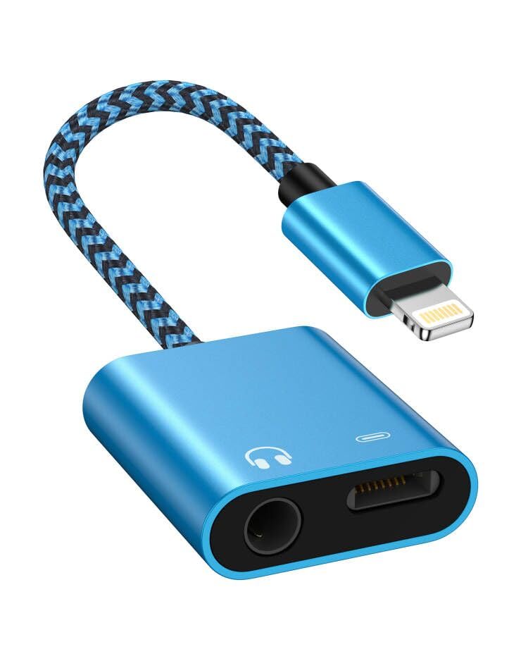 [Apple MFI Certified] Headphone Adapter for iOS, 2-in-1 Lightning to 3.5mm Earphone Aux Audio + Charging Splitter Auxiliary Jack Headphone Dongle for iPhone 14 13 12 11 Pro Max Mini XR XS 8 iPad iPod