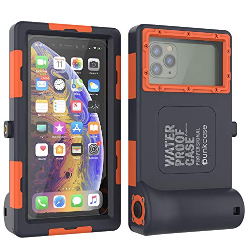 Punkcase Scuba Case Universal IPX8 Certified Waterproof Cover for Diving, Snorkelling & Snowboarding | Shutter Function | Turn Your Phone into The Ultimate Underwater Camera [Orange]