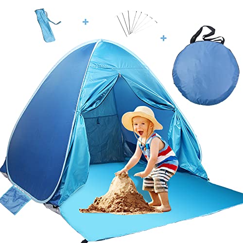 Beach Tent, Sunba Youth Beach Shade, Anti UV Instant Portable Tent Sun Shelter, Pop Up Baby Beach Tent, for 2-3 Person
