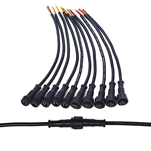 Electrical Equipments Supplies - Mokungit 10 Pairs Female Male Wire Gauge Male Female Plug Various Kinds 2/3/4/5PIN Waterproof LED Connector Black Shell IP67 - (Color: 4PIN-18AWG, Package: Black)