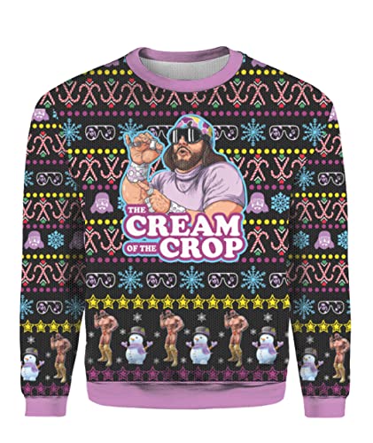 Funny Macho The Cream of The Crop Vintage Man Retro Ugly Christmas Sweater