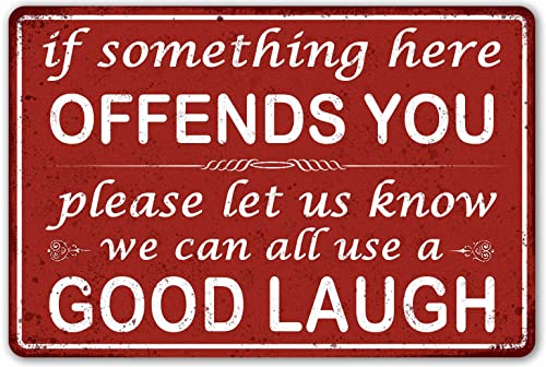 CrazySign If Some Thing Here Offends You Sign Funny Bar Sign Man Cave Decor For Home Bar Garage Decor (246)