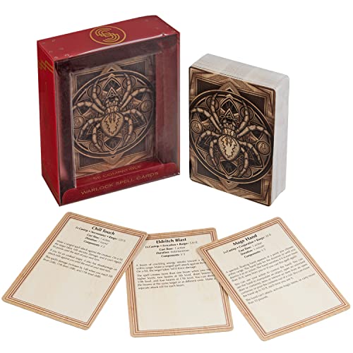 Stratagem Spell Cards - DND 5e Compatible - Quick Reference Class Ability Decks - Pocket Sized RPG Spellbook Cards - Roleplaying Game Player Accessories - TTRPG Fantasy Adventure Accessory (Warlock)