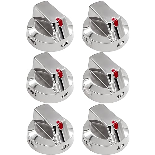 [Upgraded] DG64-00473A Ultra Durable Control Knobs Replacement for Samsung Stove Burner Oven, Stove Knobs Compatible with Samsung Gas Range, NX58F5700WS NX58H5600SS NX58H5650WS NX58J7750SS (6 Pack)