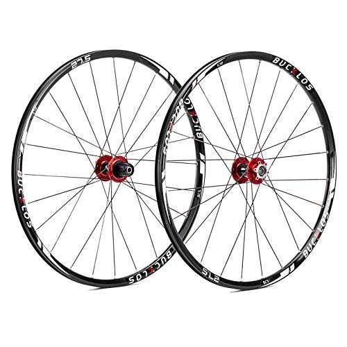 BUCKLOS 26/27.5/29' Mountain Bike Wheelset, Carbon Hub MTB Wheels Quick Release Disc Brakes, 24H Low-Resistant Flat Spokes Bike Wheels fit 7-11 Speed Cassette