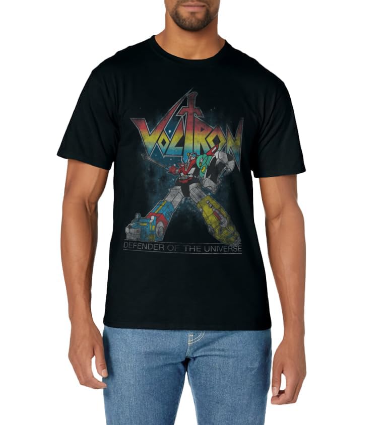 Voltron Retro Defender Rainbow Graphic T-Shirt T-Shirt