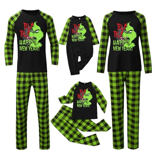Deals Under 20 Dollars Family Christmas Pajamas Matching Set, Funny Xmas PJ's Sleepwear for Couples Women Men