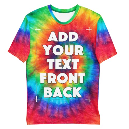 Pranboo Custom Tie Dye T-Shirts, Cooling Fabric & Moisture Wicking for Youth, Add Personalized Text ·2 L