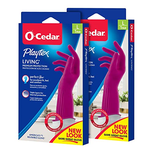 Playtex Living Reusable Rubber Cleaning Gloves, Large (Pack - 3)
