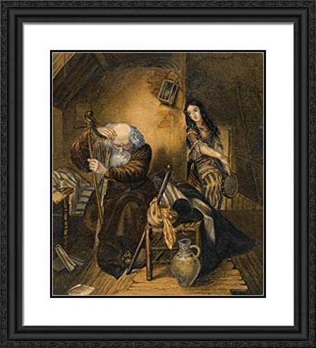 ArtDirect Bryullov, Karl 20x22 Black Ornate Framed Art Print with Double Matting Titled: Scene from Willhelm Meisters Apprenticeship