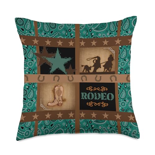 KAEDAM Graphic Art: Team Roper Gifts Roper Team Roping Rodeo Western Home Décor Throw Pillow, 18x18, Multicolor