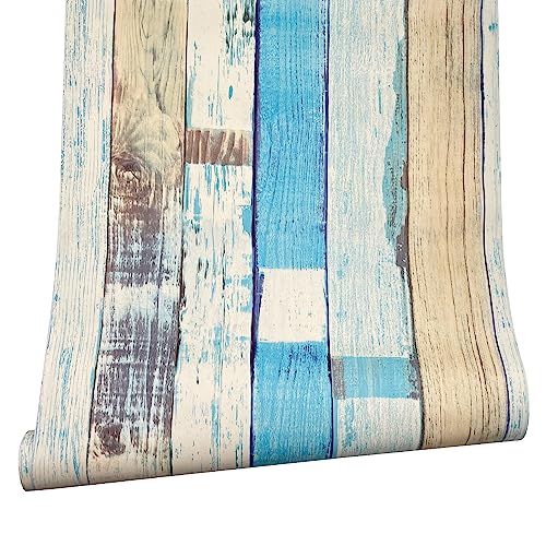 Yifely Colorful Wood Grain Furniture Paper Decorative Shelf Drawer Liner Self-Adhesive Door Sticker 17.7 Inch by 9.8 Feet