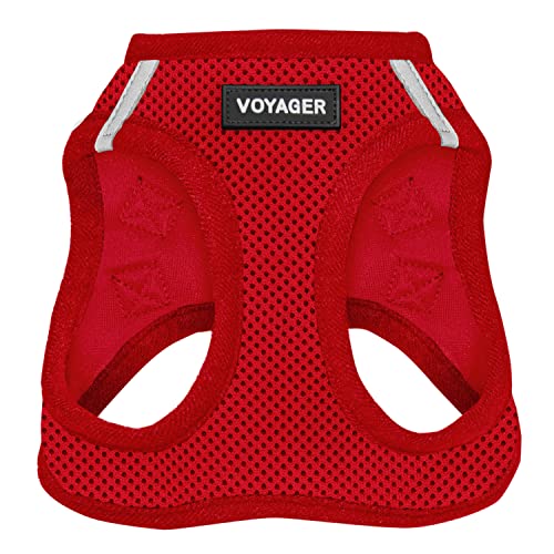 Voyager Step-in Air Dog Harness - All Weather Mesh Step in Vest Harness for Small and Medium Dogs and Cats by Best Pet Supplies - Harness (Red), S (Chest: 14.5-16')