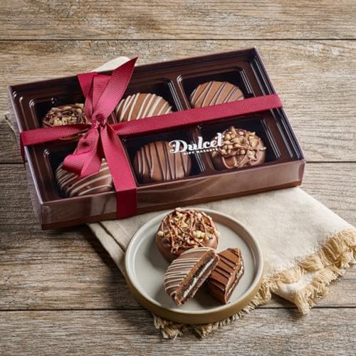 Oreo Cookies Variety - Luxurious Milk Chocolate Coating - 6 pcs Gift Box with Maroon Ribbon - Ideal for Women and Men