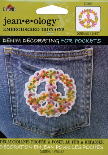 Jeaneology Embroidery Iron-On -Flower Peach