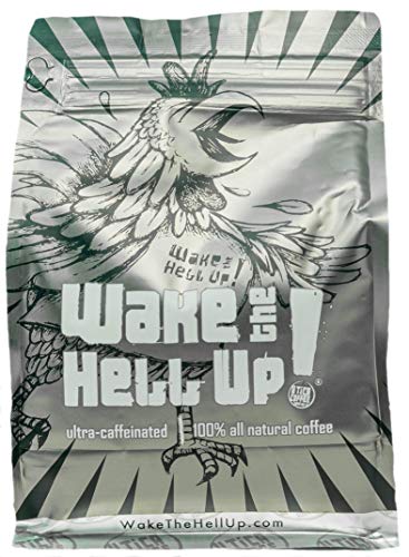 Wake The Hell Up! Ground Coffee | Ultra-Caffeinated Medium-Dark Roast Low Acid Coffee In 12-Ounce Reclosable Bag | The Perfect Balance of Higher Caffeine & Great Flavor