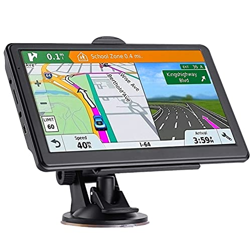GPS Navigator for Car, Latest 2024 Map 7 inch Touch Screen Car GPS 256-16GB, Voice Turn Direction Guidance, Support Speed and Red Light Warning, Pre-Installed North America Lifetime map Free Update…