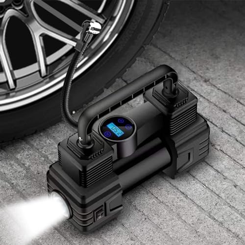 Generic Clearance Tire Inflator Portable Air Compressor, 12V Air Pump for Car Tires with Digital Pressure Gauge and Emergency LED Light, Air Compressor Pump for Car Bicycles Balls