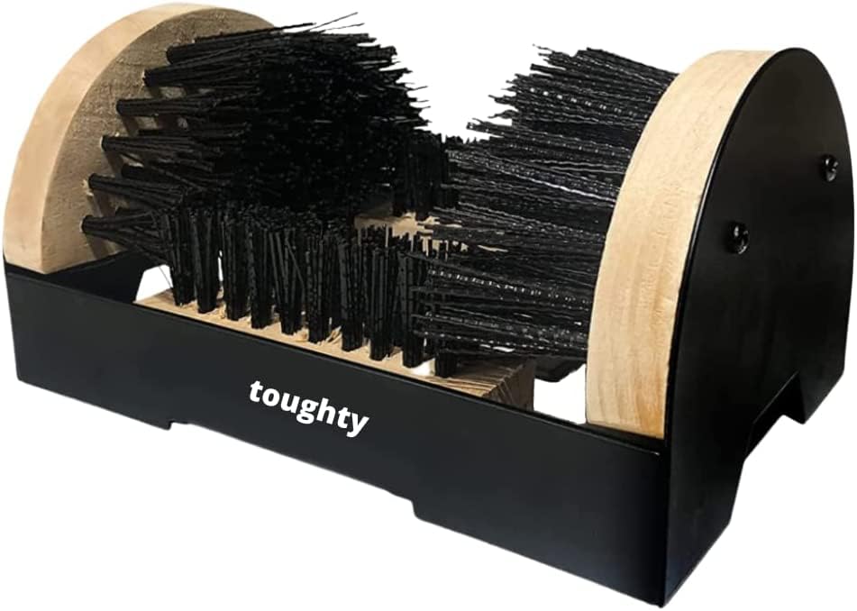 Toughty Boot Scrubber - All Weather Industrial Shoe, Boot, Sneaker Cleaner & Scraper Brush - Mountable - Dirt Remover - Indoor/Outdoor Sneaker Buffer, Golf Shoe Scrubber, RV Shoe Brush