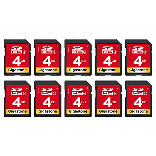 Gigastone 4GB SD Card 10-Pack SDHC Class 4 Memory Card for Photo Video Music Voice File DSLR Camera DSC Camcorder Recorder Playback PC Mac POS (Pack of 10)