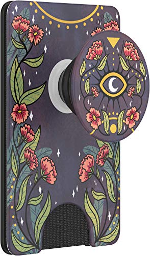 PopSockets Phone Wallet with Expanding Phone Grip, Phone Card Holder, Graphic PopWallet - Floral Bohemian