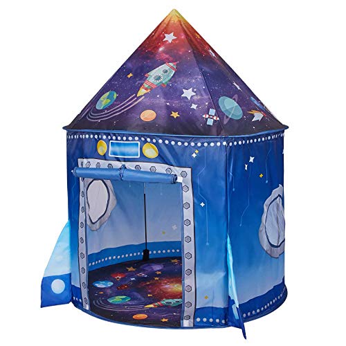 Kaivee Rocket Ship Kids Play Tent, Astronaut Space Pop up Play Tent, Indoor Pretend Kids Tent for Fun, Gift Tent for Kids as Cool Space Toys for 3 4 5 Years Old Girls Boys, Birthday Gift Playhouse