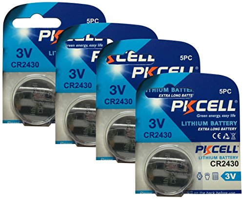 BlueDot Trading 3 Volt CR2430 Lithium Coin Cell non-rechargeable Battery for watches, flameless candles, calculators, and more. 4 Count (Packaging may vary)