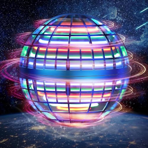 Flying Orb Ball Toy,Cosmic Globe Boomerang Hover Ball Galactic Fidget Spinner, Hand Drone Orbit, RGB Lights Spinner Flying Toys for Kids Adults Gift