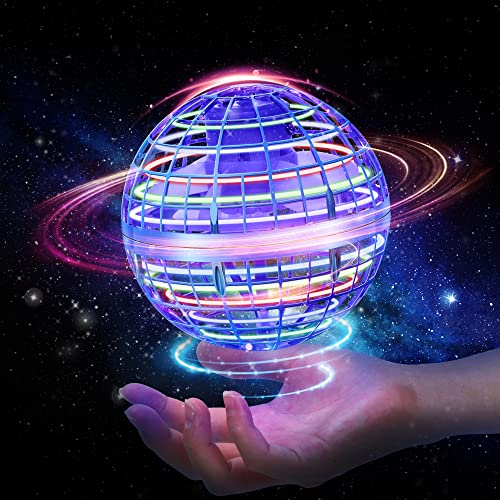 TERKUII Flying Ball Toys 2023 Upgraded Nebula Orb Toy Flying Spinner Mini Drone Hover Ball Cool Space Boomerang Magic Gifts Indoor Outdoor for Kids Boys Girls Floating Rotating Soaring Blue