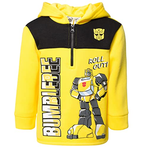 Transformers Bumblebee Little Boys Fleece Half Zip Hoodie Yellow 6