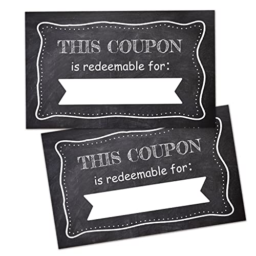 50 Coupon Cards, Chalk Blank Gift Certificates Redeem Vouchers for Business,Coupons for Mom, Wife,Husband, Business - Vouchers,Business Services Coupon to Offer Customer Rewards and Incentives