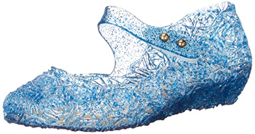GUGUYeah Princess Costumes Jelly Flats Shoes, Cosplay Birthday Party Dress Up Sandals for Little Girls, Toddler or Kids Blue