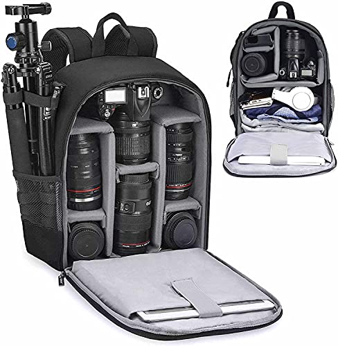 Cwatcun Waterproof Camera Backpack for DSLR, Mirrorless - Compatible with Sony, Canon, Nikon Camera and Lens Accessories