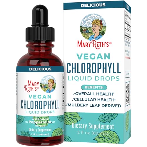 MaryRuth's Chlorophyll Liquid Drops | Clean Label Project Certified | Vegan | Non-Diluted Liquid Chlorophyll| Mulberry Derived Supplement for Ages 14+ | Non-GMO | Delicious Minty Flavor | 2 Fl Oz
