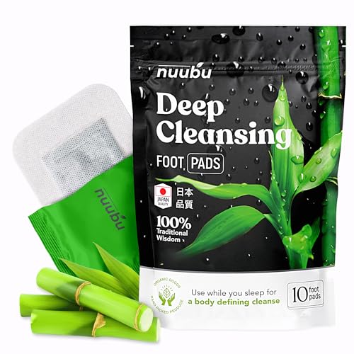 Nuubu | Deep Cleansing Foot Pads for Stress Relief, Better Sleep & Foot Care | Premium Japanese Organic Foot Pads with Ginger Powder | Natural Effective Foot Pads to Boost Energy (10 Pc)