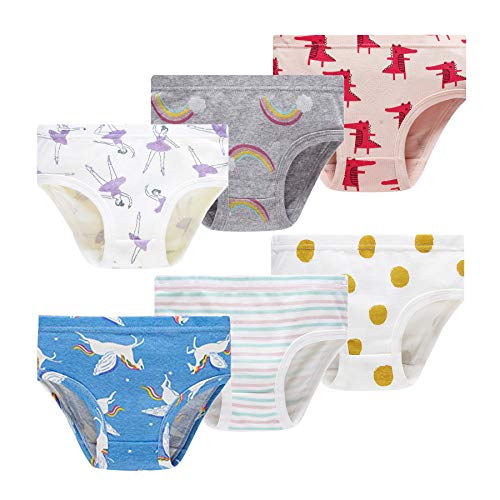 Winging Day Little Girls Cartoon soft Hipster Assorted Prints underwear Size 8 (6-Pack)