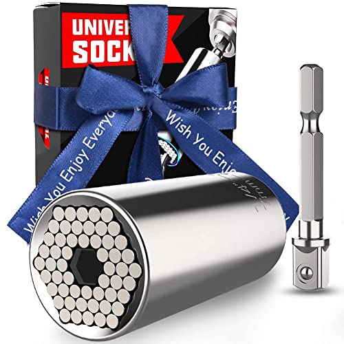 Gifts for Men Stocking Stuffers for Men Dad Christmas Gifts Universal Socket Tools Sets, Gifts for Dad Mens Him Husband, Multitools 7-19mm Birthday Gifts from Daughter Son Wife Kids