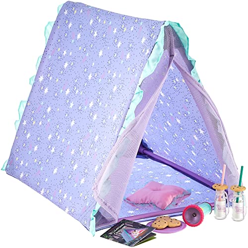 American Girl WellieWishers 14.5-inch Doll Garden Tent Playset with Pillow and Working Flashlight, For Ages 4+
