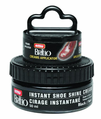 Moneysworth & Best Instant Shoe Shine Cream Kit with Dauber, Black, 50 ml