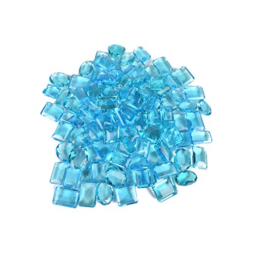 GEMHUB Wholesale Set of 4 Piece Approx 200 Ct Sparkling Swiss Blue Topaz Faceted Mix Cut Jewelry Making Loose Gemstones Beads