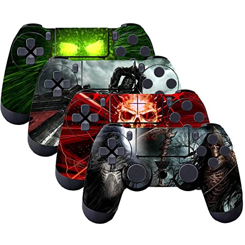 SubClap 4 Packs PS4 Controller Skin, Vinyl Decal Sticker Cover for Sony PlayStation 4 DualShock 4 Wireless Controller (Death)