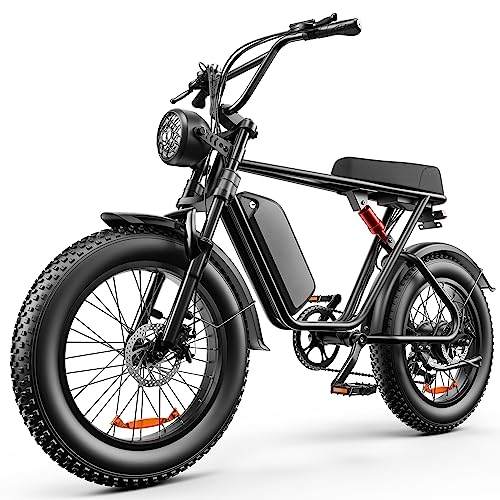 LONG SENG Adult Electric Bike 1000W 35MPH, 48V 20AH Removable Battery Electric Bicycle, 7-Speed eBike 20'x4.0'Adult Electric Bicycle Commuter Electric Bike Passed UL Certification (48V 20AH, Black)