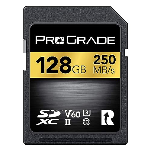 SD UHS-II 128GB Card V60 –Up to 130MB/s Write Speed and 250 MB/s Read Speed | for Professional Vloggers, Filmmakers, Photographers & Content Curators – by Prograde Digital