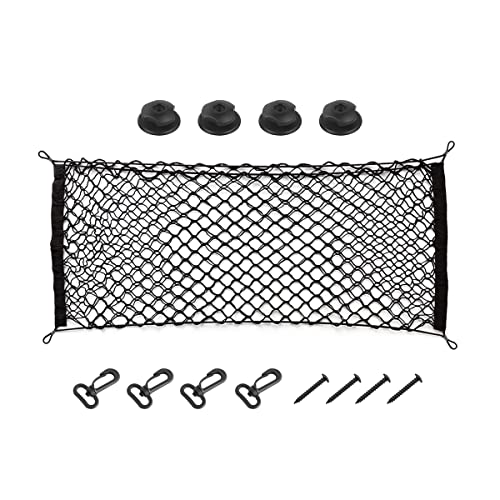 Car Rear Cargo Net, Adjustable Elastic Storage Organizer Net, Trunk Cargo Storage Net, Universal Fit for Car, Vehicle, SUV (35.4'x15.8')