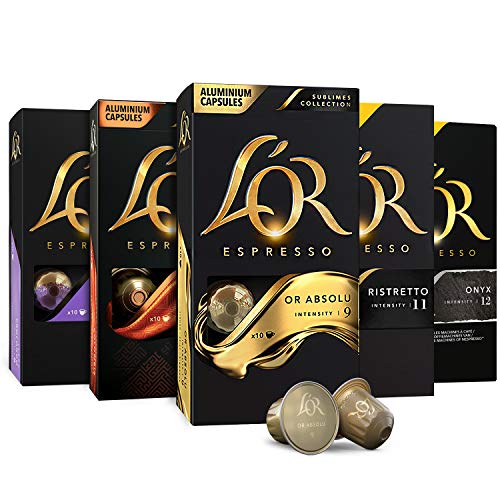 L'OR Espresso Capsules, 50 Count Variety Pack, Single-Serve Aluminum Coffee Capsules Compatible with the L'OR BARISTA System & Nespresso Original Machines