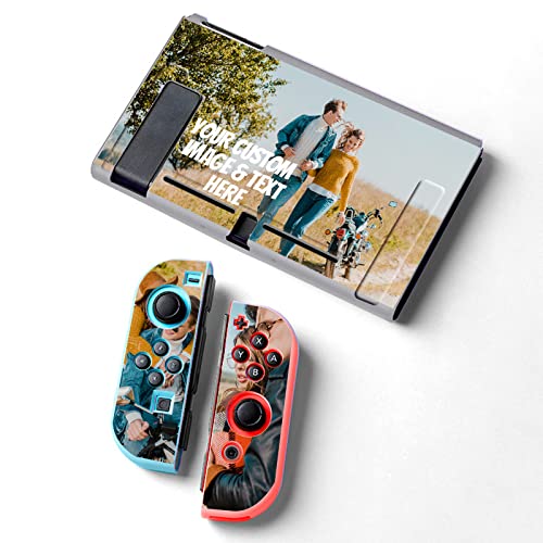 Custom Protective Case For Nintendo Switch, Personalized Switch Case from Your Photo / Logo / Art /Text,Make Your Own Customized Soft TPU Cover(Translucent)